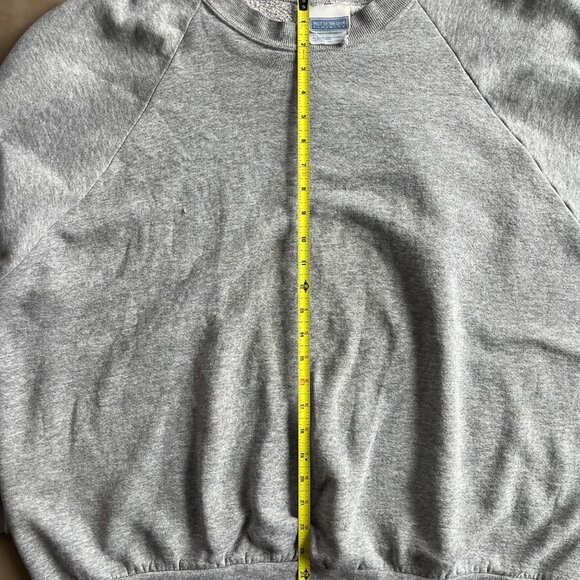 Vintage Heather Grey Fruit of the Loom Raglan Sweatshirt - Picture 7 of 7